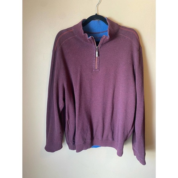 Tommy Bahama Flipshot Reversible 1/4 Zip Pullover Sweater - Picture 4 of 12
